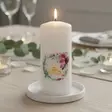 Onnittelukynttilä "Sormukset", pinkki 6x14 cm - Kihlaus- ja hääkynttilät - 2711215SOpi - 1