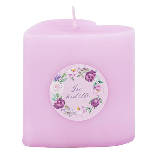 Sydänkynttilä "isoäidille"-tarralla, laventeli - Sydänkynttilät - 1410851iai - 1