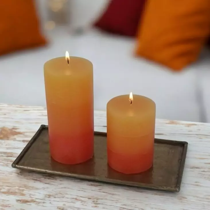 Raitakynttilä, Viljapelto - Raidalliset pöytäkynttilät - 1670405VI - 1