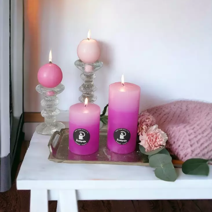 Raitakynttilä Pioni - Raidalliset pöytäkynttilät - 1670408pi - 1