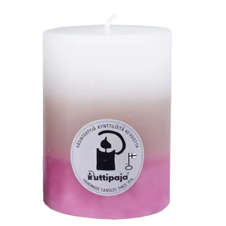 Raitakynttilä Talvenlumo 10 cm - Raidalliset pöytäkynttilät - 1670401TL - 1