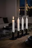 Dip dye Adventti -kruunukynttiläpakkaus, mattamusta 4kpl/pkt - Adventtikynttilät - 19013-ad-30M - 1