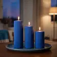 Vekki PK 7x12 cm, mattametalli royalblue - Metallihohtokynttilät - 19604V-18M - 2