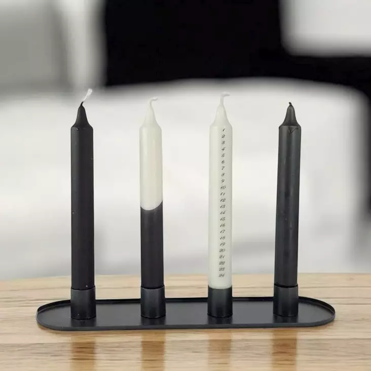 Dip dye Joulukalenteri kruunukynttilät, mattamusta - Joulukalenterikynttilä - 19013-jk-30M - 1