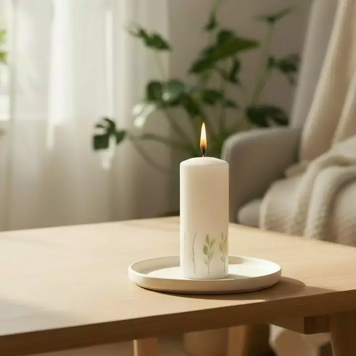 Siirtokuvakynttilä "Silmut" 6x14cm - Pääsiäiskynttilät - 2711215-silm - 1