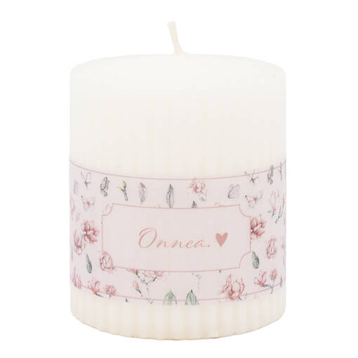 Vekkikynttilä 7x8, Onnea! kerma - Onnittelukynttilät - 14603V-02on - 1