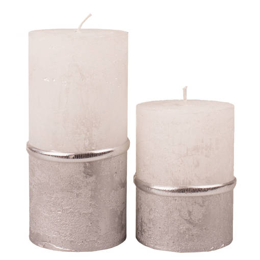 Metallihohto raita, helmiäishopea - Metallihohtokynttilät - 1990443-42HP - 1