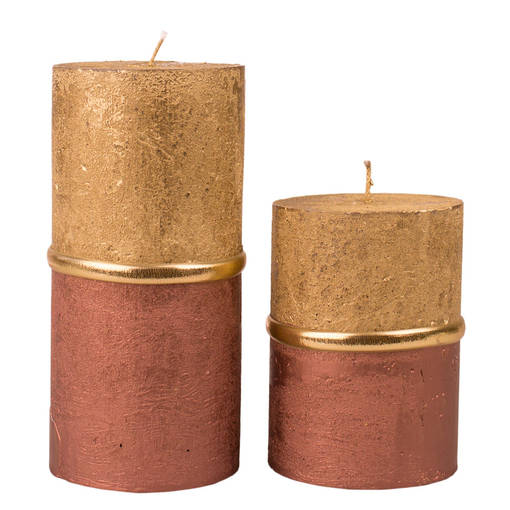 Metallihohto raita, kultapronssi - Metallihohtokynttilät - 1990444-45KP - 1