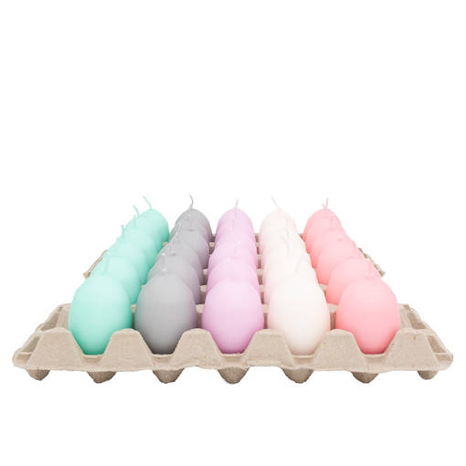 Munakynttilät kennossa, 30 kpl, pastelli - Pääsiäiskynttilät - 14016A_5P - 1