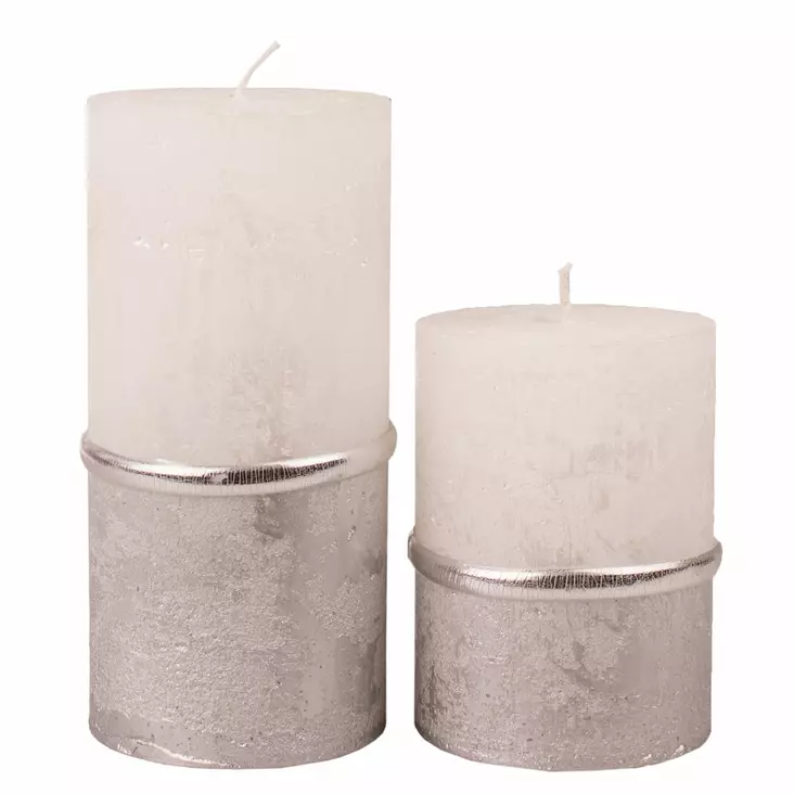 Metallihohto raita, helmiäishopea - Metallihohtokynttilät - 1990443-42HP - 1