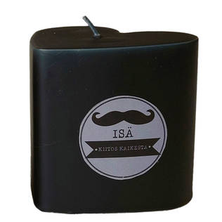 Isänpäivä sydänkynttilä 8cm, musta - Isänpäiväkynttilät - 1410830IS - 1