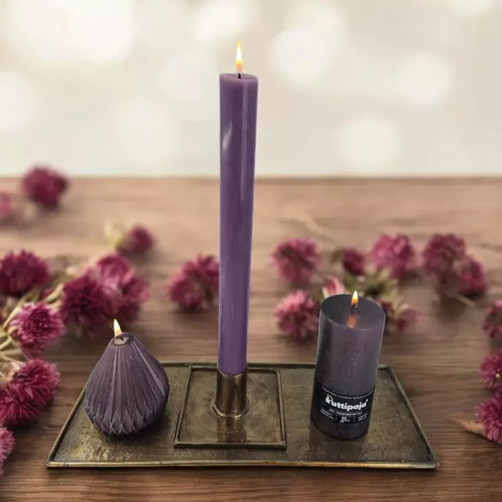 Messinkinen neliönmallinen kruunuputti jalka - Kynttilänjalat kruunuputeille - 4098732AS - 1