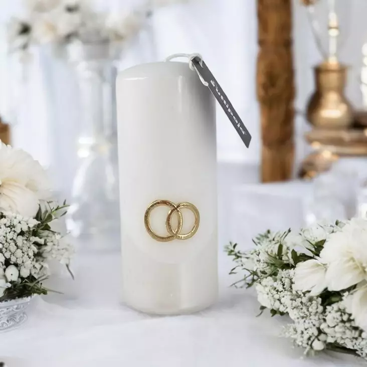 Onnittelukynttilä Sormukset, valkoinen - Onnittelukynttilät - 196001-43S - 1