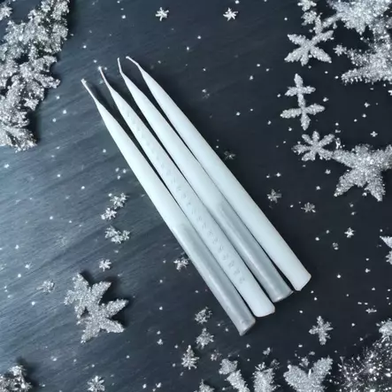 Dip dye Joulukalenteri-antiikkikynttilät, hopea - Joulukalenterikynttilä - 19010-jk-42-met - 2