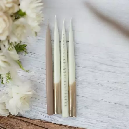 Dip dye Joulukalenteri-antiikkikynttilät, shampanja - Joulukalenterikynttilä - 19010-jk-28-met - 1