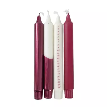 Dip dye Joulukalenteri kruunukynttilät, viini - Joulukalenterikynttilä - 19013-jk-13-met - 2