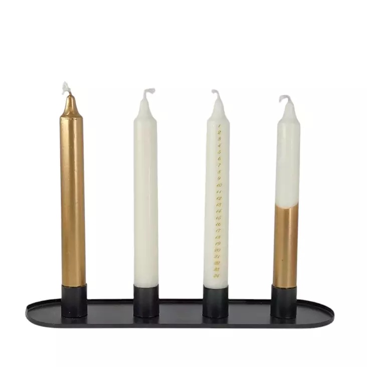 Dip dye Joulukalenteri kruunukynttilät, kulta - Joulukalenterikynttilä - 19013-jk-41-met - 1