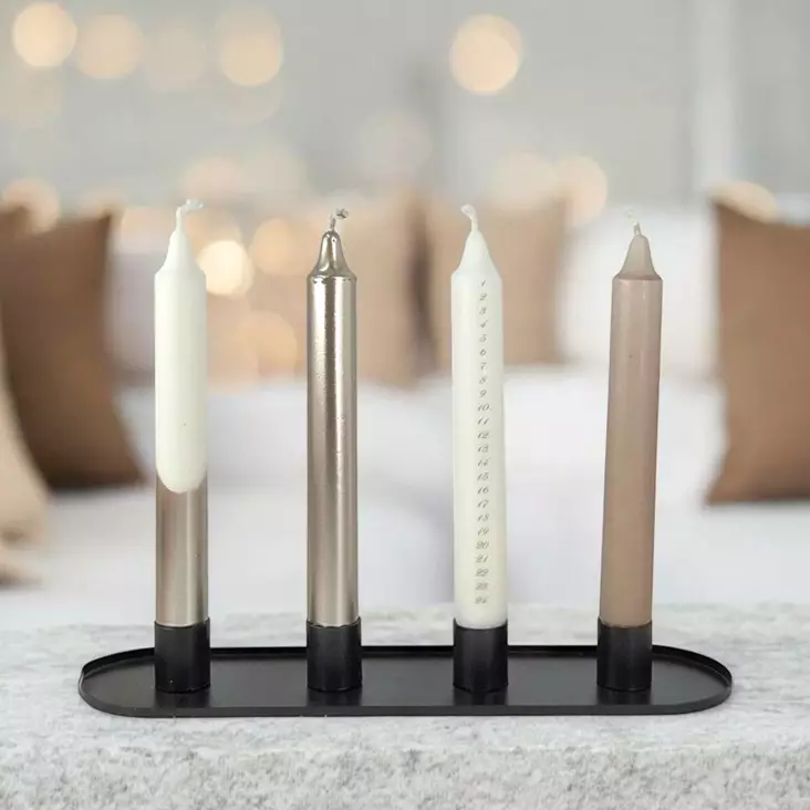 Dip dye Joulukalenteri kruunukynttilät, shampanja - Joulukalenterikynttilä - 19013-jk-28-met - 1