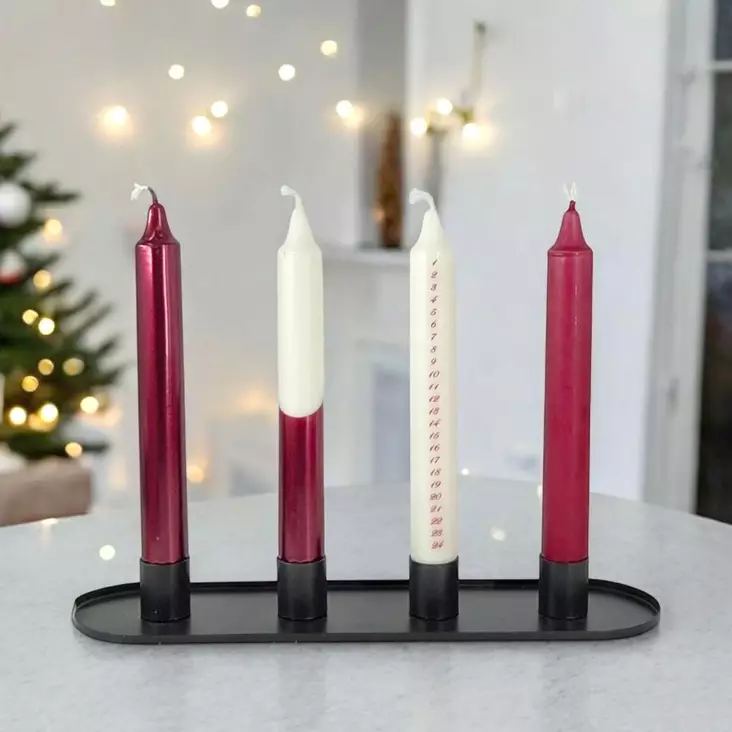 Dip dye Joulukalenteri kruunukynttilät, viini - Joulukalenterikynttilä - 19013-jk-13-met - 1