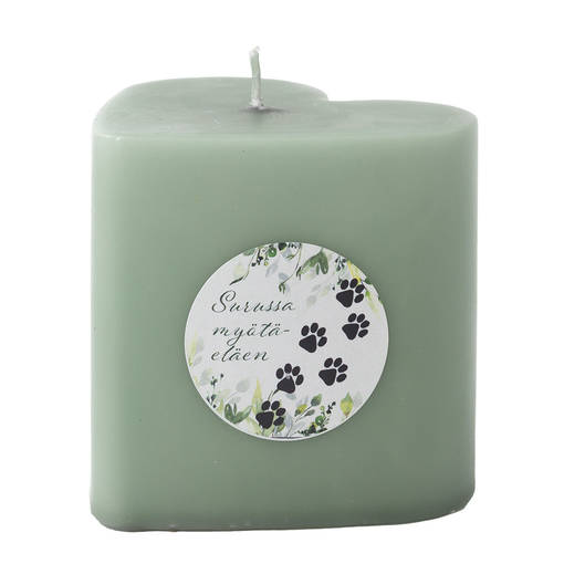 Sydänkynttilä eläinmuistotarralla, salvia - Sydänkynttilät - 1410833tsu - 1