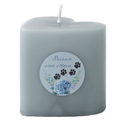 Sydänkynttilä eläinmuistotarralla, sumu - Muistokynttilät - 1410835tsu - 1