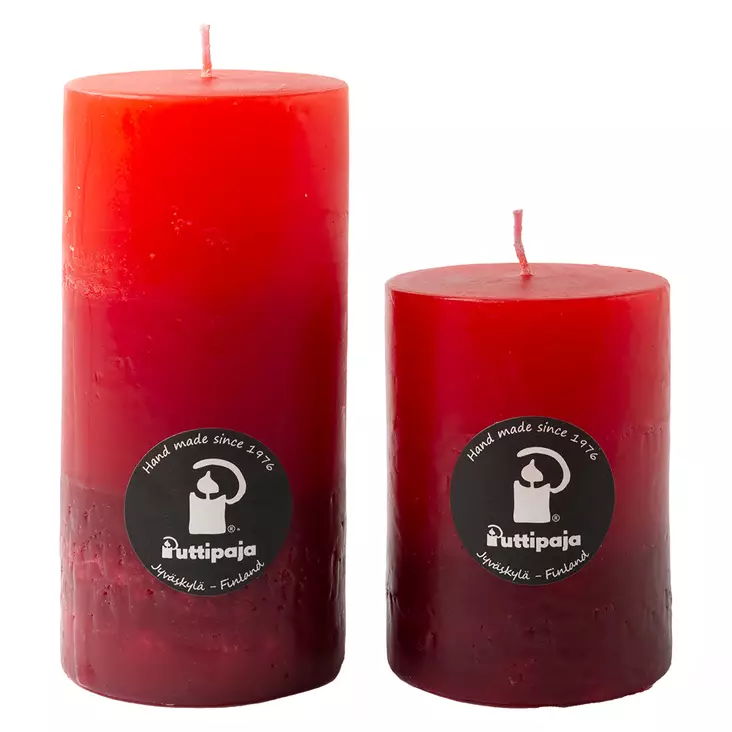 Raitakynttilä, Punaherukka - Raidalliset pöytäkynttilät - 1670412PU - 1