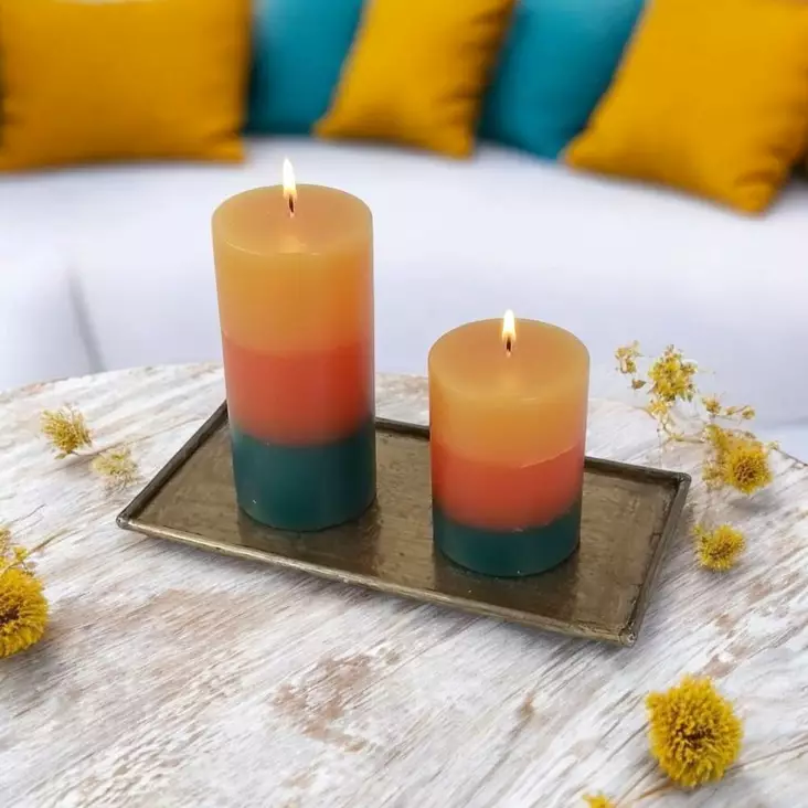 Raitakynttilä, Tunturi - Raidalliset pöytäkynttilät - 1670404TU - 1