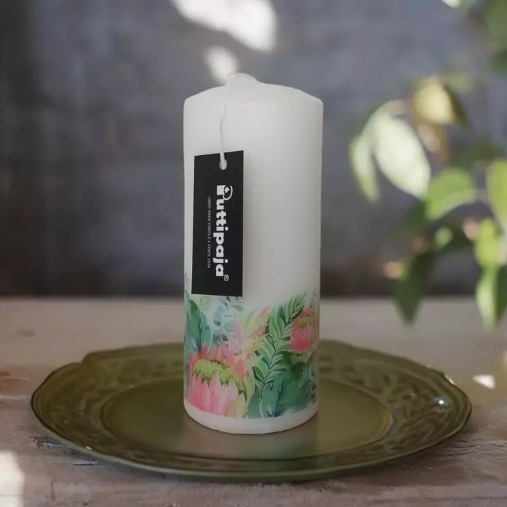 Kesäkynttilä "Vehreys", 6x14 cm - Mietelausekynttilät - 2711215V - 1